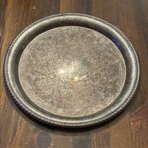 Vintage WM Roger’s Silver Plated Ornate Floral Serving Plate Tray